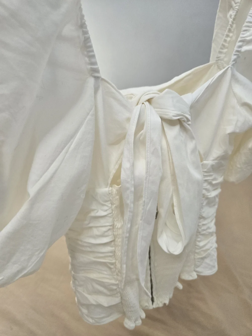 Reformation Barry Ruched Puff-Sleeve Blouse